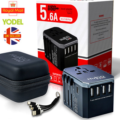 Universal Reiseadapter Weltweit Multistecker UK EU AU US USB TypC Schnellladegerät