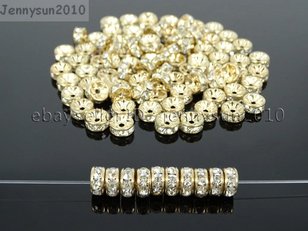 Best Quality Rondelle Rhinestone Spacer Beads