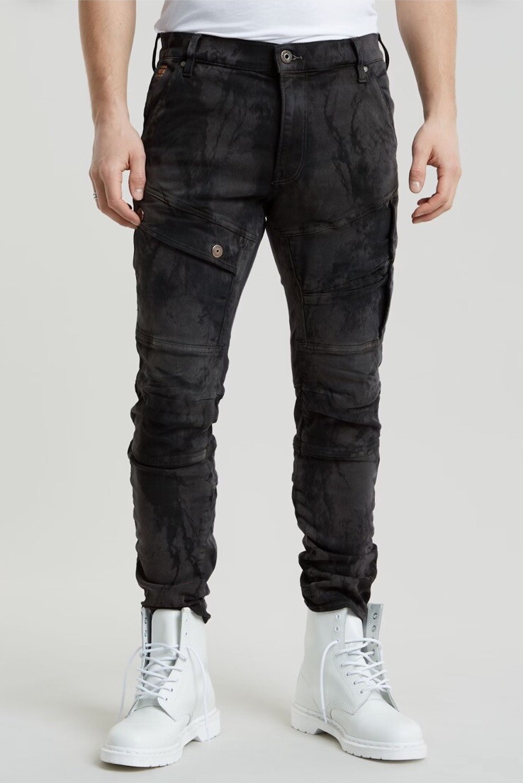 G-Star Raw Men's Airblaze Skinny Jeans Crinkle Laser GS Black Gray