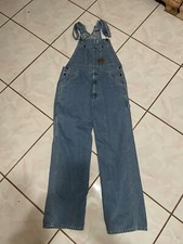 Vintage Walls Blue Denim Bib Overalls 36x30 Utility Pockets Light Wash Comfort