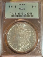 1881-S OGH! PCGS MS65 Morgan Silver Dollar