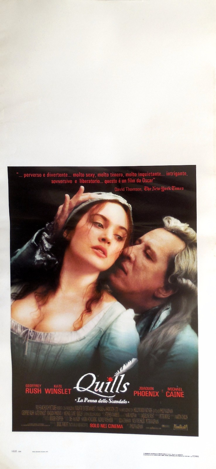 Locandina originale film Quills - La penna dello scandalo (2000) - Regia di Philip Kaufman