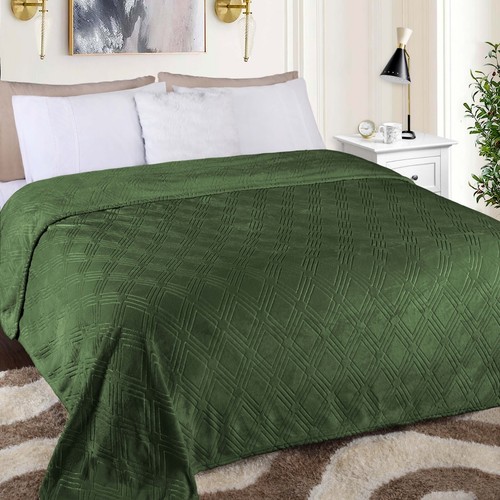 Alaska Diamond Flannel Embossed Fleece Plush Blanket Ultra-Soft Fluffy - Picture 25 of 79