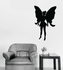 Vinyl Decal Wall Silhouette Fairy Girl Nursery Kids Sticker Decor n1355