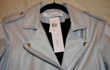 Iro Azur Blue Ashville Soft Leather Jacket New With Tags Size 42 Retail 1200.00