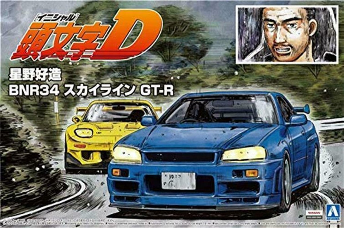 Initial D No.9 Yoshizo Hoshino BNR34 Skyline GT-R 1/24 Scale