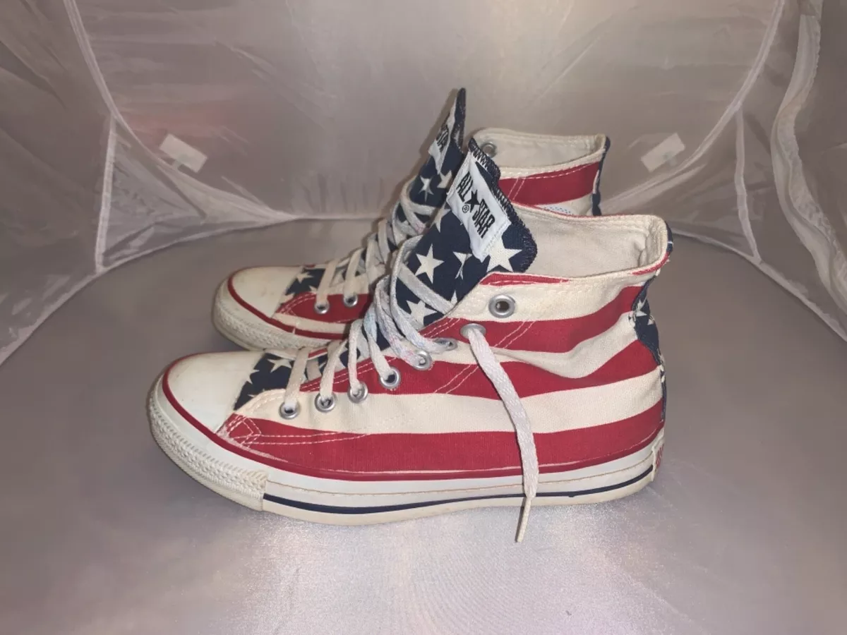 Offer meesteres geluid Men's VTG Converse All Star American Flag Shoes Size 7 USA Made | eBay