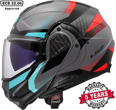 LS2 FF910 ADVANT II MODULAR FLIP UP FULL FACE MOTORBIKE HELMET TRIPLE GREY BLUE