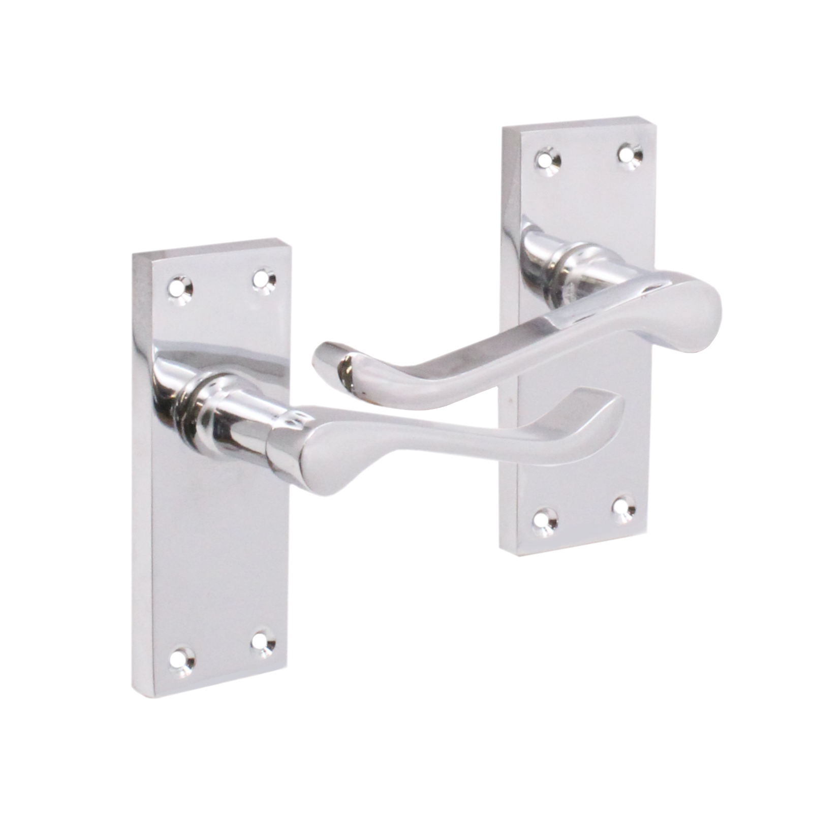 Victorian Scroll Door Handles Lever Latch Lock Bathroom Chrome Brass