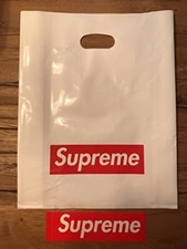 Supreme NY Plastic Tote Bag Red Box Logo Shopping Bag and Sticker