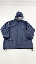Stearns Jacket Youth Medium Blue Rain Dry Wear Waterproof Reflective Snap Front