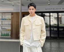 Men's Autumn New Fashion Lapel Long Sleeve Loose Short Jackets Youth Suit Coats