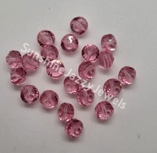 12pc Swarovski Crystal Light Rose 8mm Tablet 5101 Beads; Vintage 