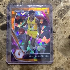2021 Panini Prizm Josh Christopher RC 22 Orange Cracked Ice Variation B-10