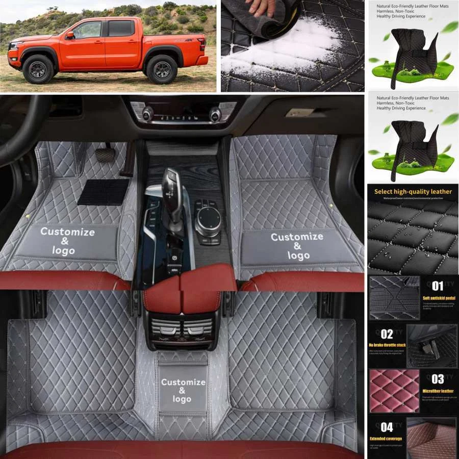 For Nissan Frontier Car Floor Mats Luxury Custom Waterproof Auto Carpets Liners Foto 2 de 4