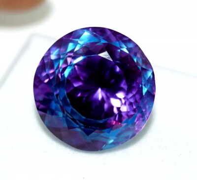 Pitambari Sapphire Natural Round Cut 20-21 Ct Bi-Color Loose Gemstone Certified
