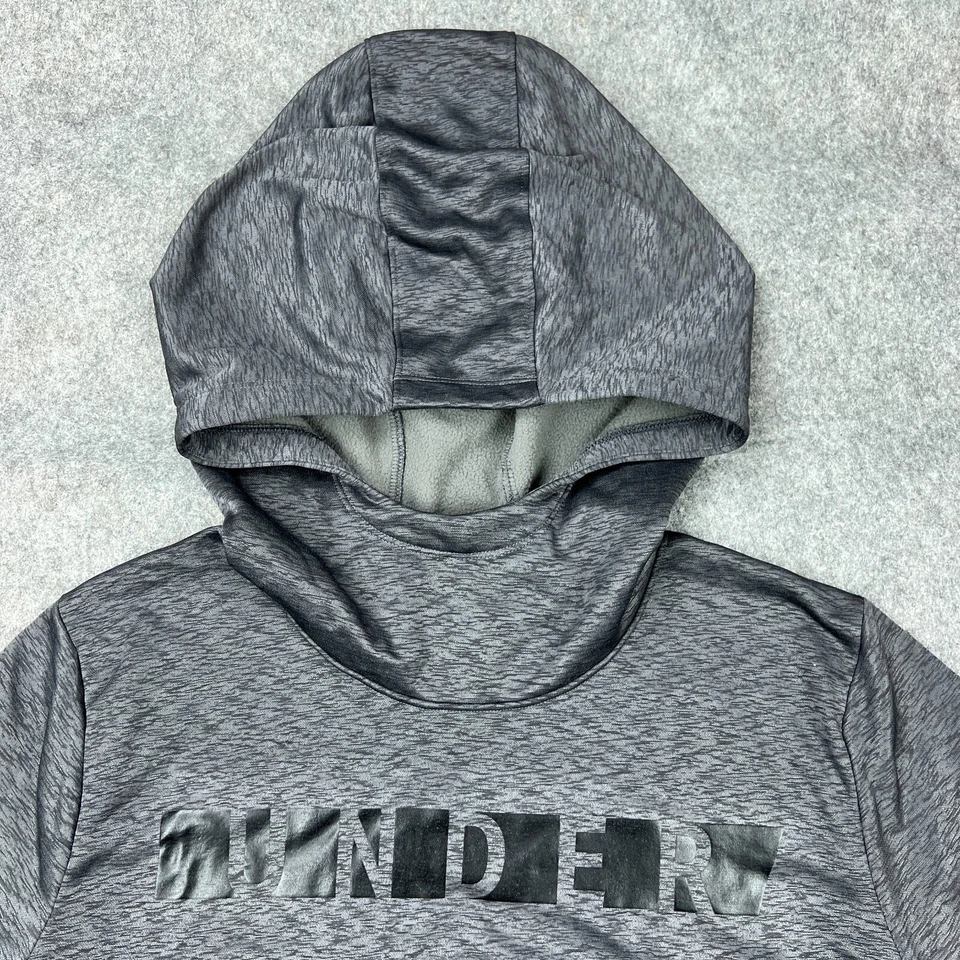 Moletom com capuz feminino Under Armour pulôver de lã cinza grande ColdGear - Imagem 3 de 4