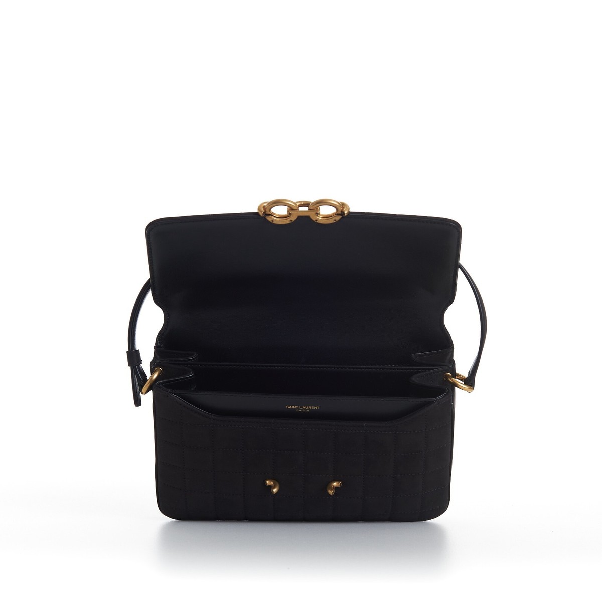 SAINT LAURENT 3100$ Black Medium Le Maillon Satchel Bag In