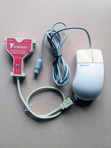 Vintage - Microsoft Serial PS/2 Mouse 2.0 Part #58264 with Serial-USB Adapter