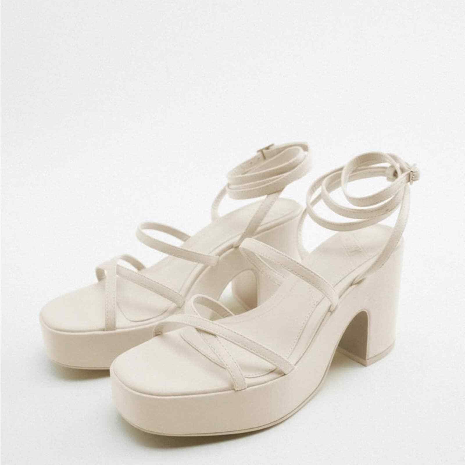 white platform sandals zara