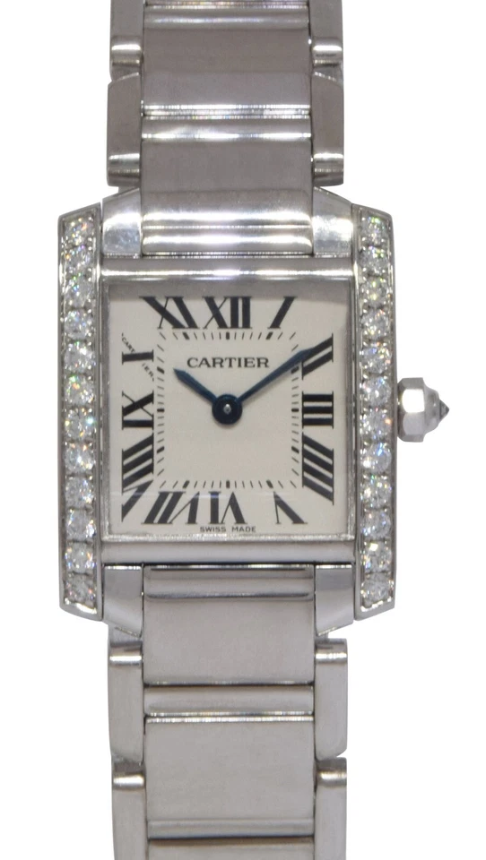 Reloj Cartier Tank Francaise Pequeño Oro Blanco 18k Diamante Damas WE1002S3 2403
