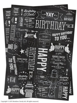 Brainbox Candy Kreide Geschenkpapier Geschenkverpackung 2 Bögen Geburtstag