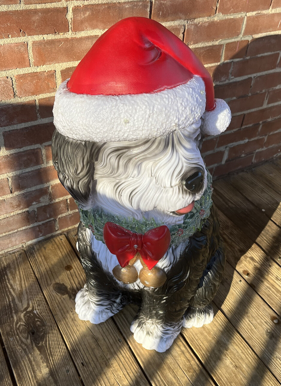 2.5 ft LED PreLit Christmas Santa Sheep Dog with colored lights Blow
