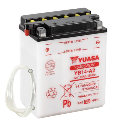 Batterie für Honda XL 600 LM Paris Dakar PD04 1985 YUASA YB14-A2 offen, trocken
