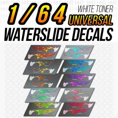 #ad 1 64 Scale FLAMES WaterSlide White Toner Decals for Hot $2.99