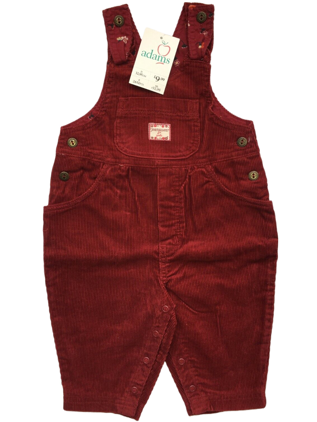 new ADAMS girls,baby dungarees/cord/trousers.6-9,9-12,12-18,18-24 or 2-3yrs