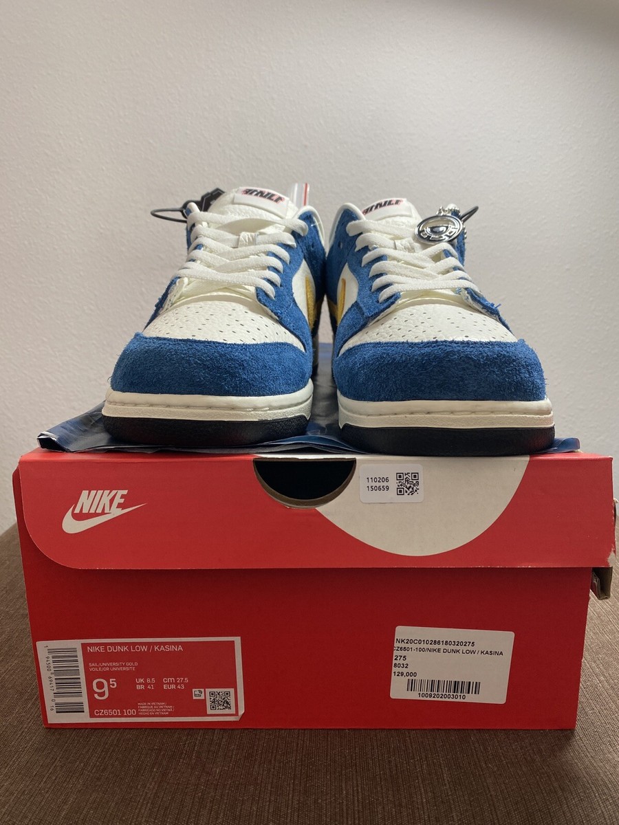 Size 9.5 - Nike x Kasina Dunk Low '80s Bus' (Industrial Blue Size 9.5 - Nike x Kasina Dunk Low '80s Bus' (Industrial Blue