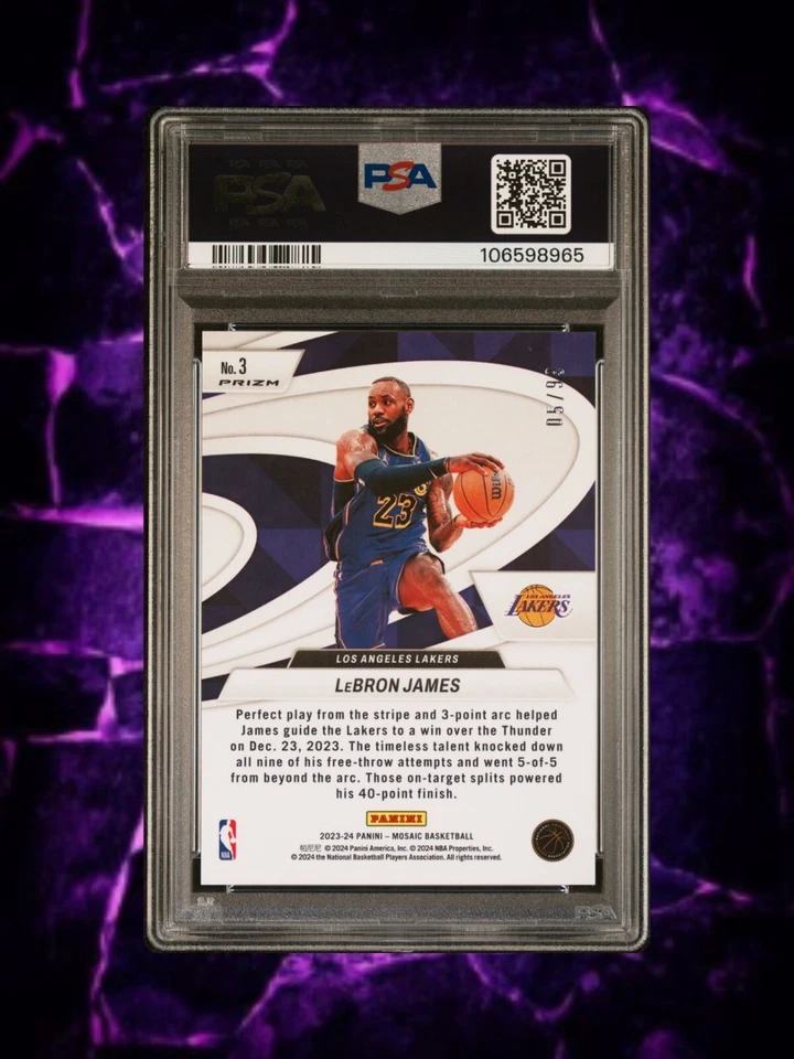 Mosaico Panini 2023 - Lebron James #3 - Give and Go - Amarillo reactivo/99 PSA 10 Foto 2 de 2