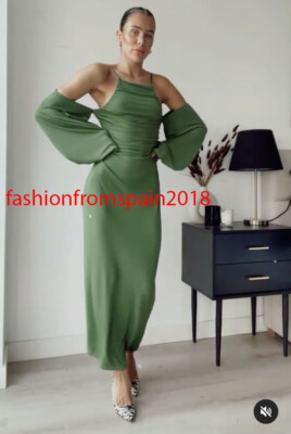 zara long green dress