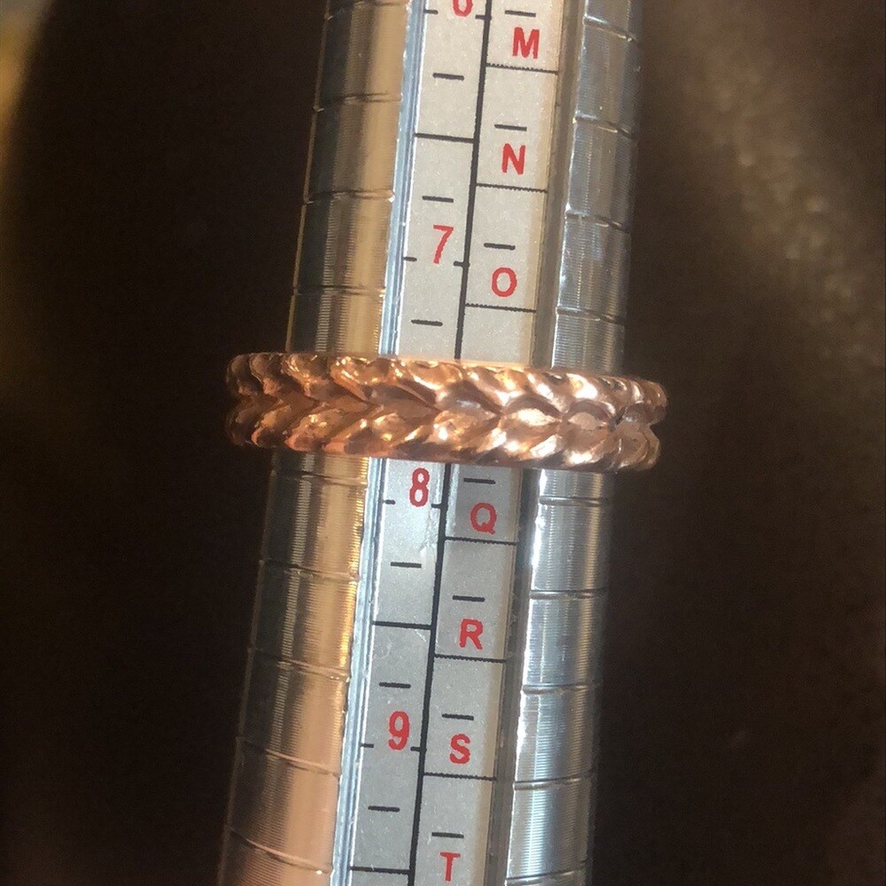 Solid Copper Rope Braided Single Band Ring Sz 7-3… - image 2