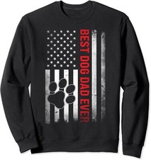 Funny Dad Fathers Day Dog Dad Gift Happy Love Unisex Crewneck Sweatshirt