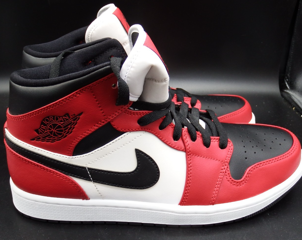 Size 10 - Jordan 1 Mid Chicago Black Toe 2020 for sale online | eBay