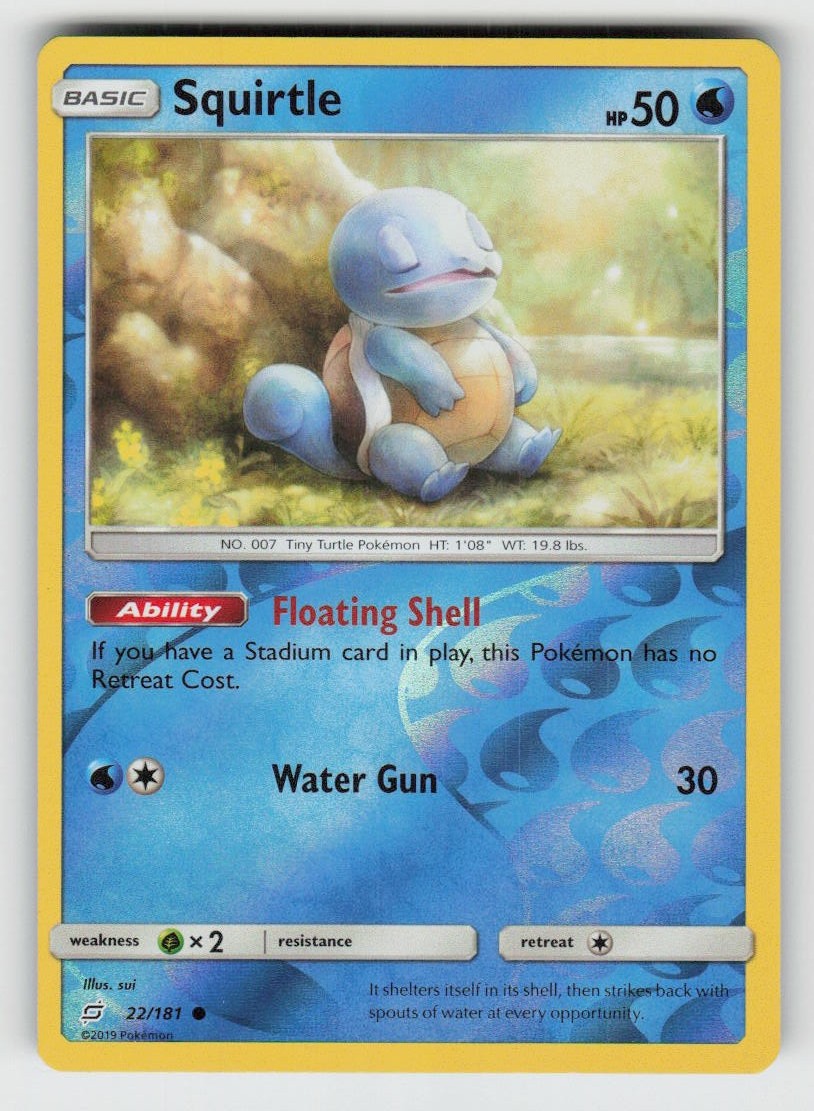 Reverse Holo Squirtle 22/181 Common Team Up Near Mint
