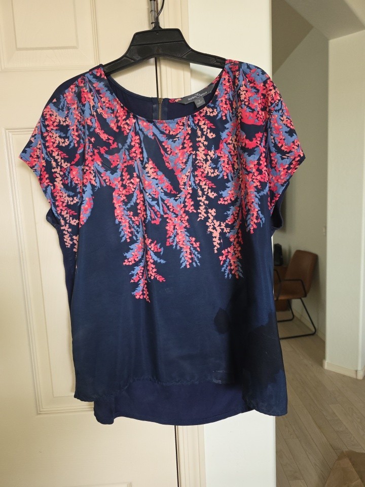 Market And Spruce Blue Women's Sz L Blouse