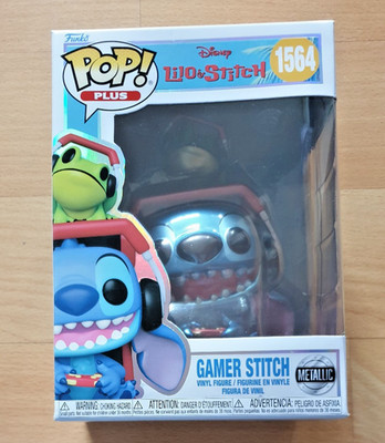 Funko Pop! Plus Disney Lilo & Stitch Gamer Stitch Metallic Vinyl Figur #1564 Neu