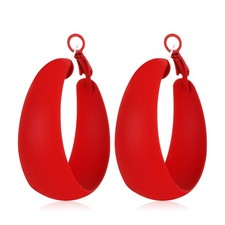 QISIJIA Colorful Matte Hoop Earrings for Women Retro 80s Neon Earrings for Women