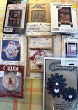 Counted Cross Stitch And Embroidery Kits Lot Of 8