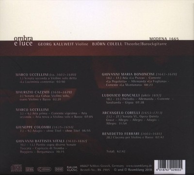 GEORG KALLWEIT OMBRA E LUCE NEW CD
