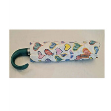 Dooney  Bourke Hearts Compact/Folding Umbrella Multicolor White
