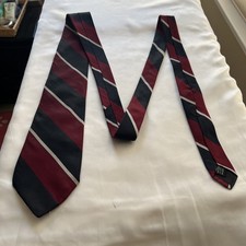 Classic Burgundy and Black Striped Men's Tie Made In USA Woven in Italy