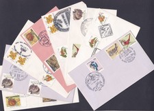 1982-85 16 DIFFERENT PICTORIAL POSTMARKS ON 8 DECIMAL STAMP SOUVENIR COVERS #67