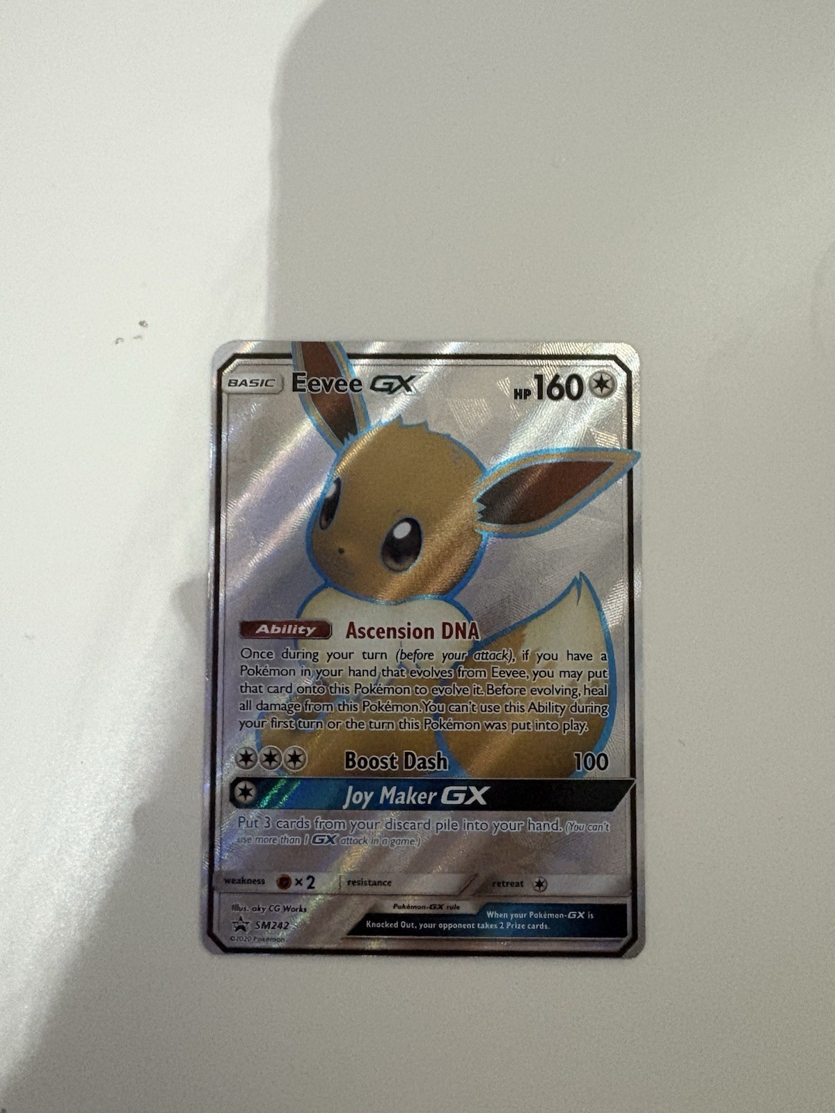 Pokémon TCG Eevee GX Full Art Holo Card SM242 NM Condition