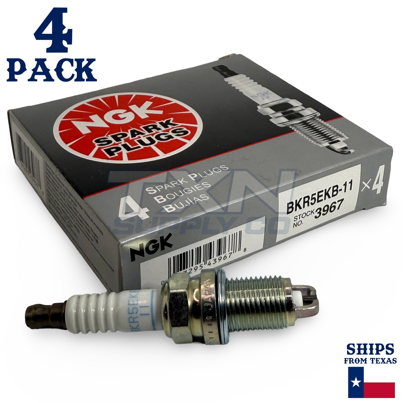 4 Pack NGK 3967 Spark Plugs BKR5EKB-11
