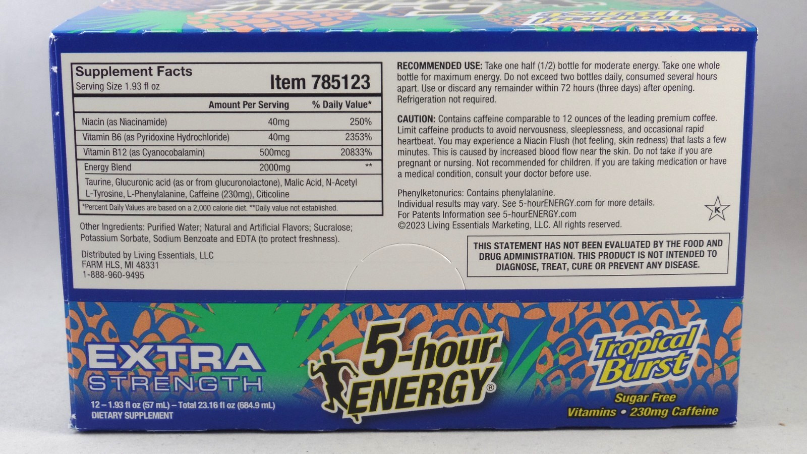 5-hour ENERGY Shot Extra Strength Tropical Burst 1.93 Ounce 12 Count Exp 03/2027