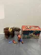 Vintage Winde Up Toy Trade Mark Modern Toys Ride Em Cowboy  As Is