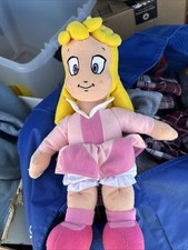 Vintage Disney Store SLEEPING BEAUTY PLUSH - Aurora Doll - Soft Pink Dress -